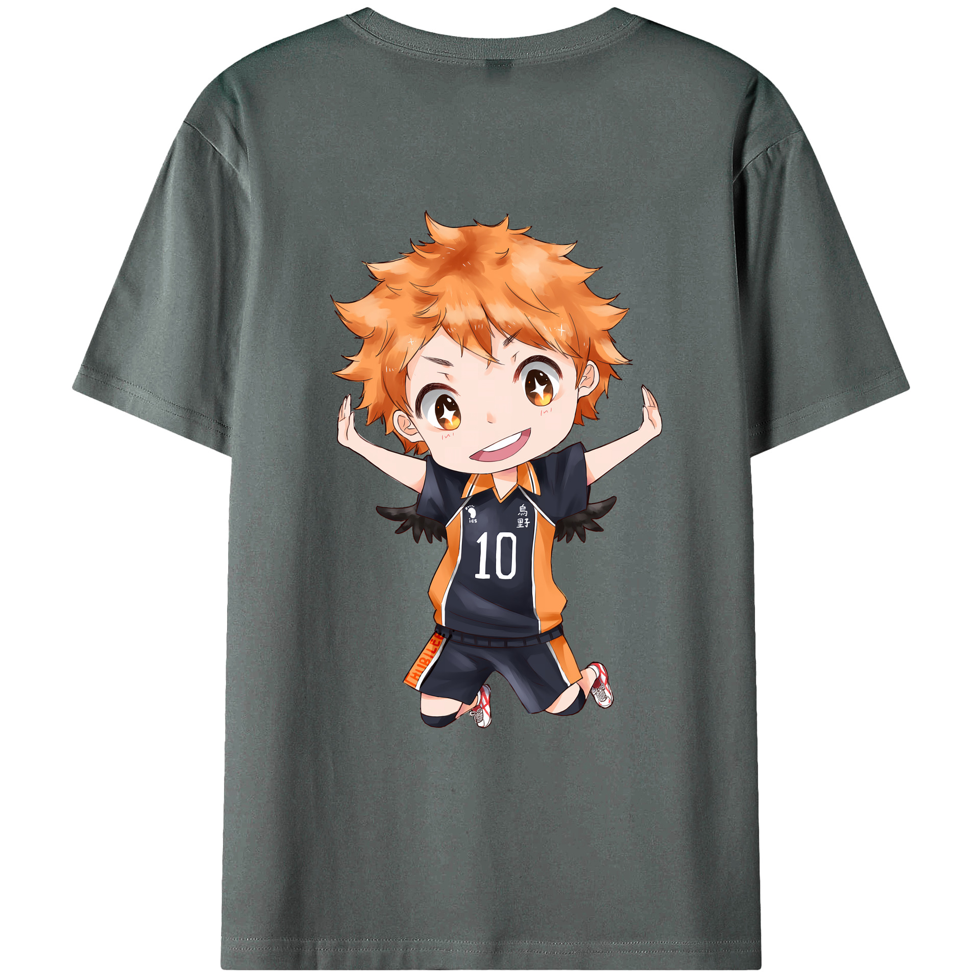 （画像用） ハイキュー!! Haikyu!! 綿100％ メンズ半袖Tシャツ（バックプリント） 通気性